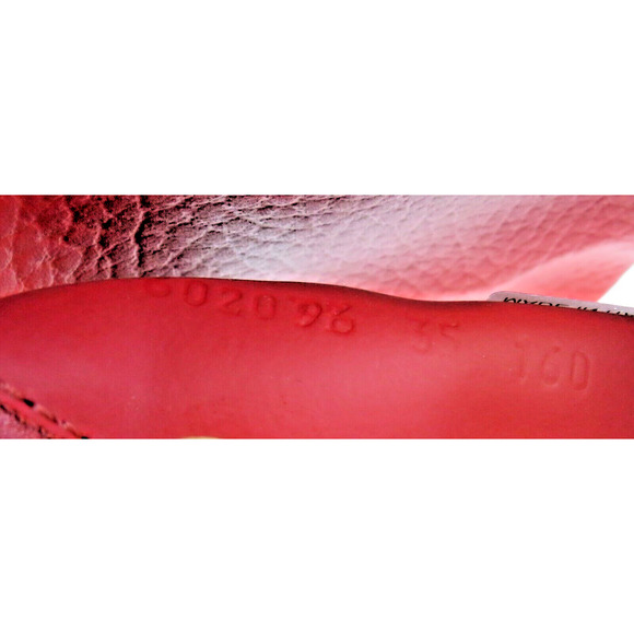 GUCCI 602096 GG SUPREME BLUM RED LEATHER CANVAS FLORAL SANDALS SLIDES 35 US 5 - Picture 11 of 12